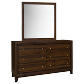 Best Furniture Outlet - Coaster - Welsley 6-drawer Dresser and Mirror Walnut - 223443M